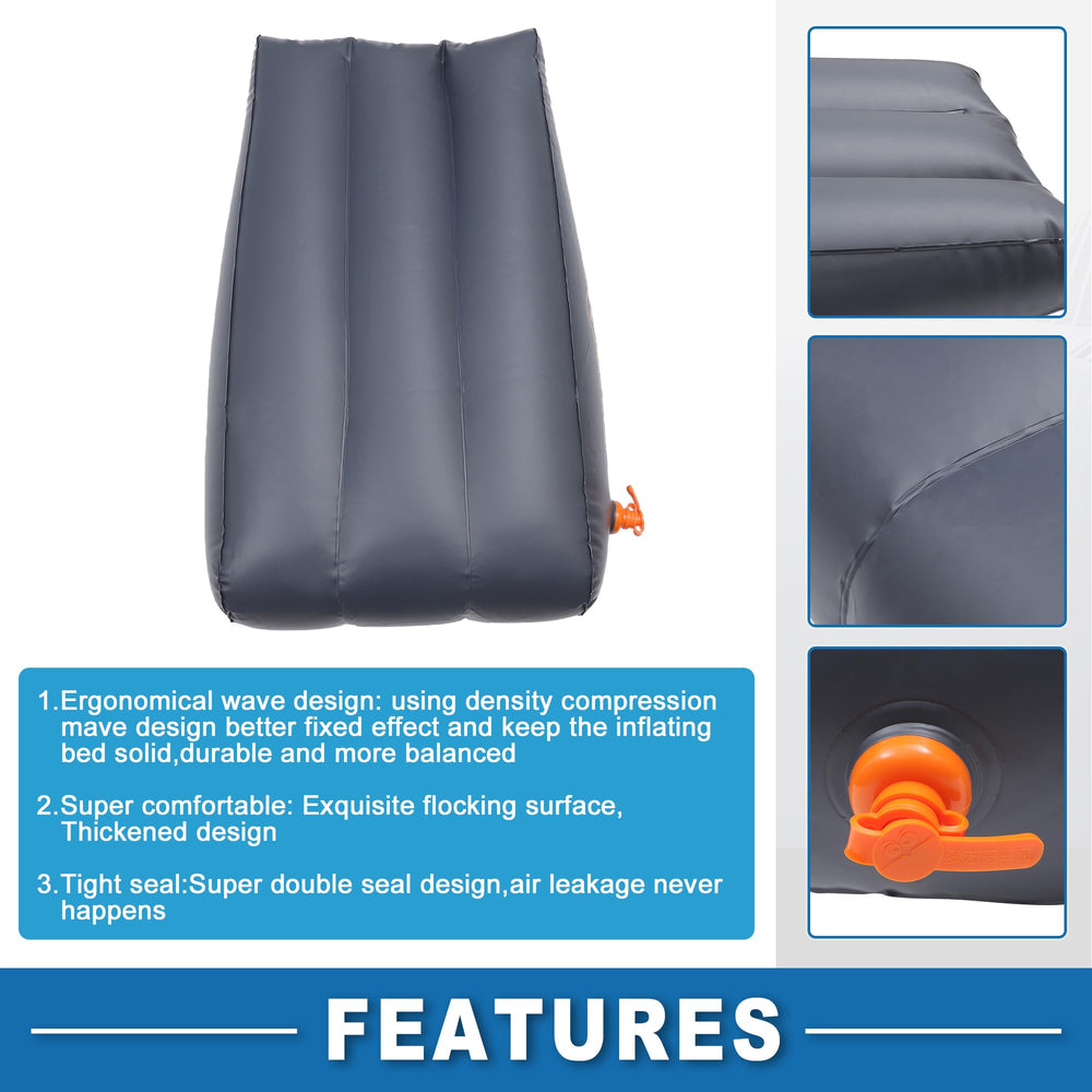 A ABSOPRO inflatable mat for car interior during long trips and naps