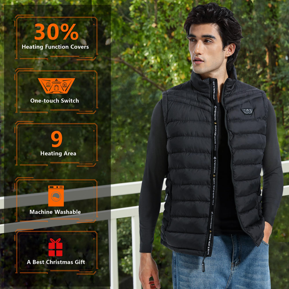 A ALFRESCOOL heated vest side-worn for lightweight comfort