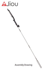 A MC JIOU four-piece rod demonstrates compact travel design for freediving adventures
