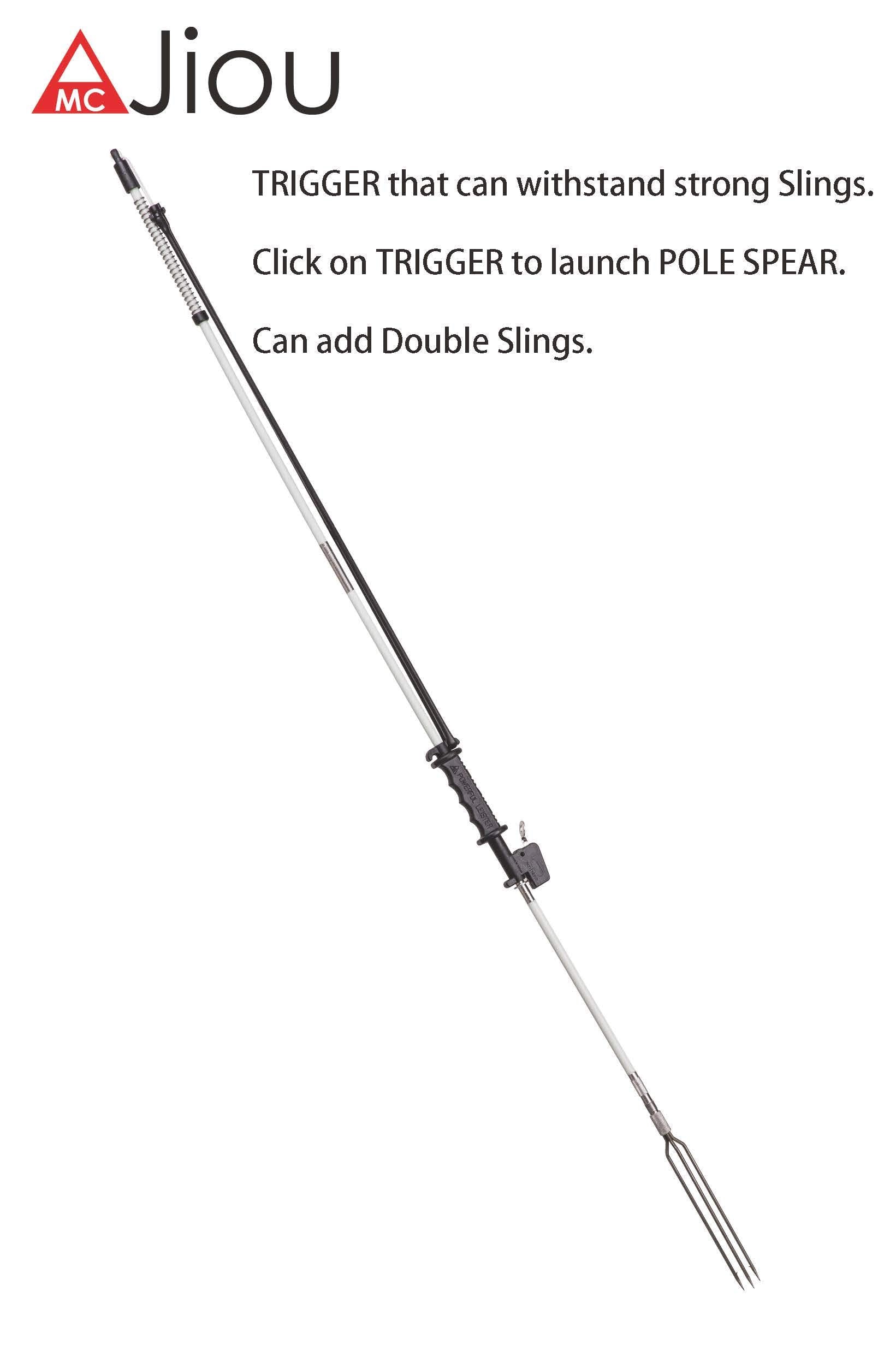 A MC JIOU harpoon head highlights heat-treated durability for clean strikes