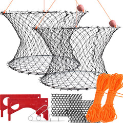 A1FISHER 2-pack double ring crab trap with 24-inch top ring and 20-inch bottom ring and 15-inch depth