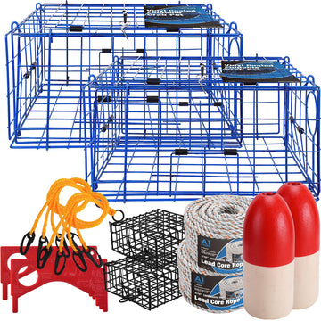 A1FISHER 2-pack Pacific folding crab trap with 24x24x12 dimensions
