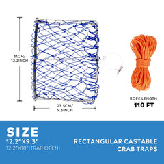 Folded A1FISHER rectangular crab trap for transport