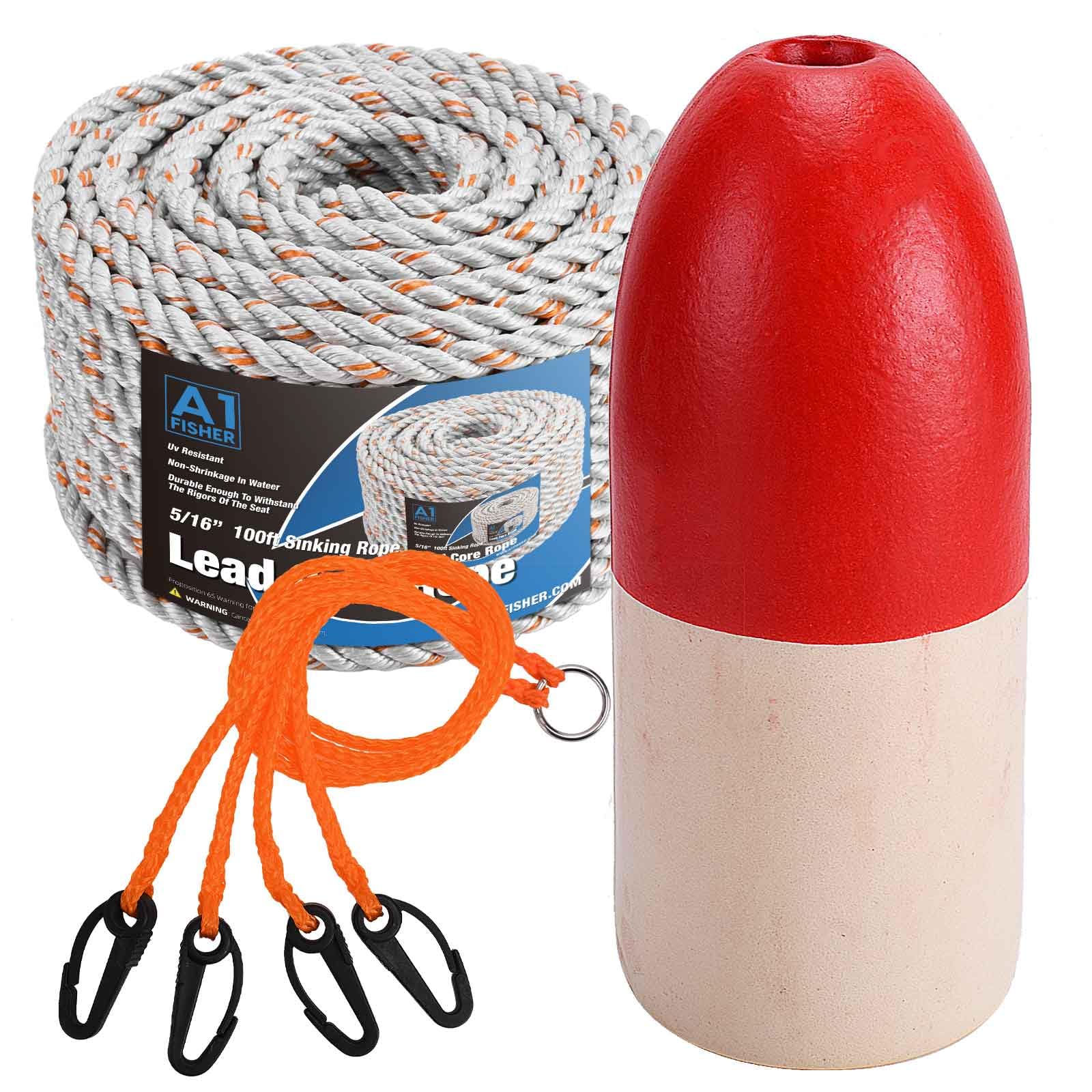 A1FISHER 5-16 inch leaded core rope 100 ft