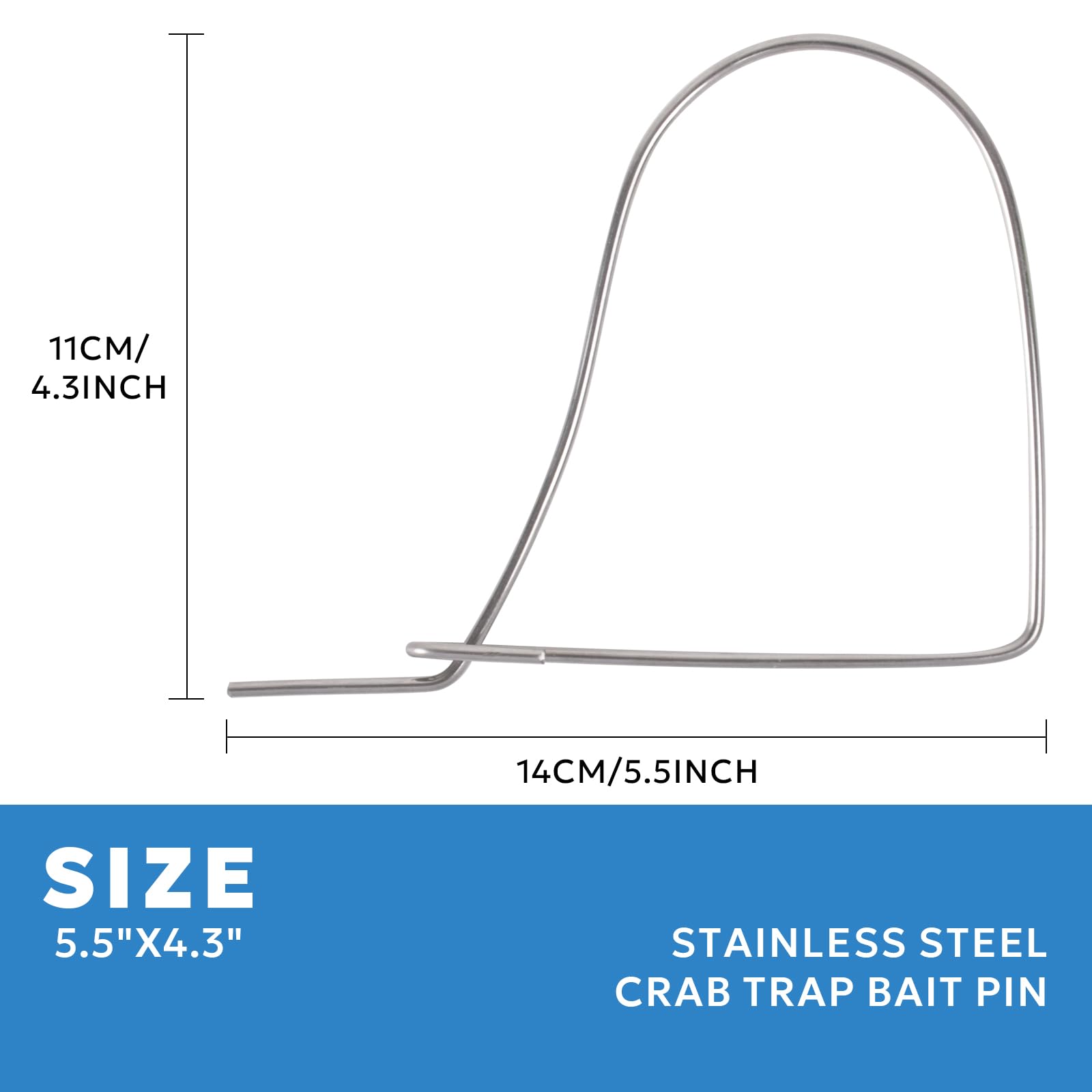 Close-up of stainless steel bait pin