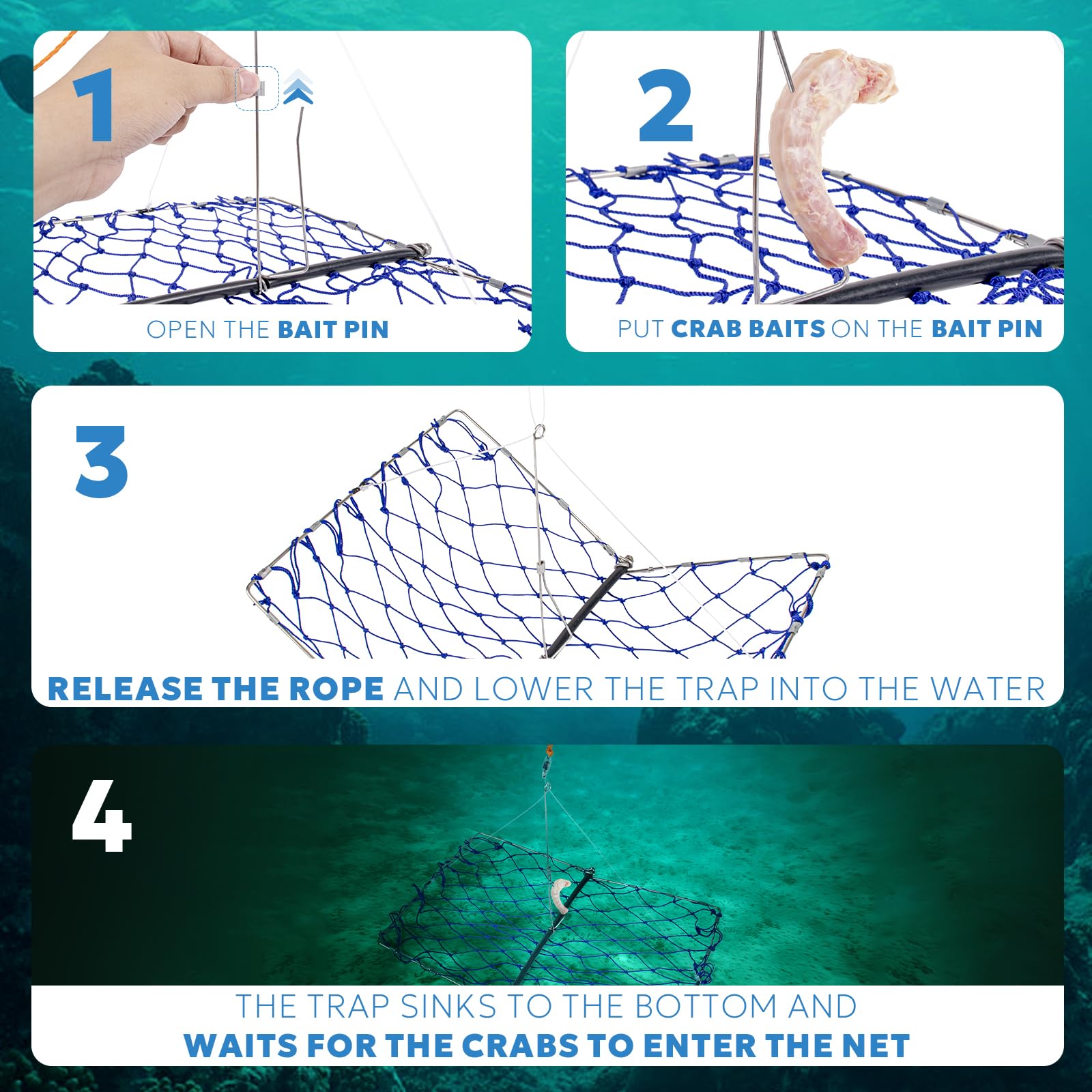 A1FISHER nylon netting crab trap that's easy to clean