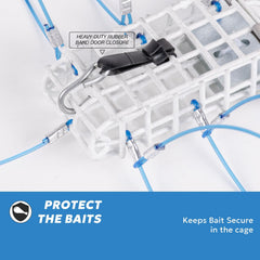 A1FISHER crab trap features six upward blue loops for better claw snagging.