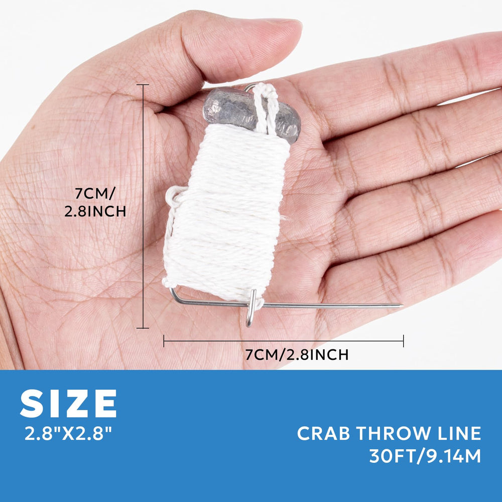 Three crab throw lines showing length 30ft/9.14m and 4oz weight