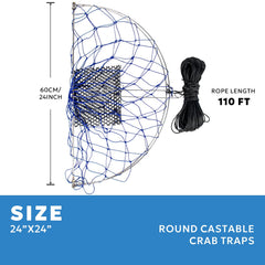 A1FISHER crab trap with 110 foot braided line for strong retrieval