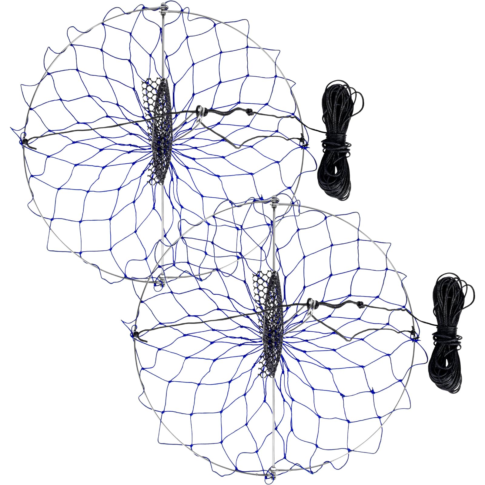 A1FISHER crab trap round 24 inch blue net ready for quick cast and catch