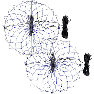 A1FISHER crab trap round 24 inch blue net ready for quick cast and catch