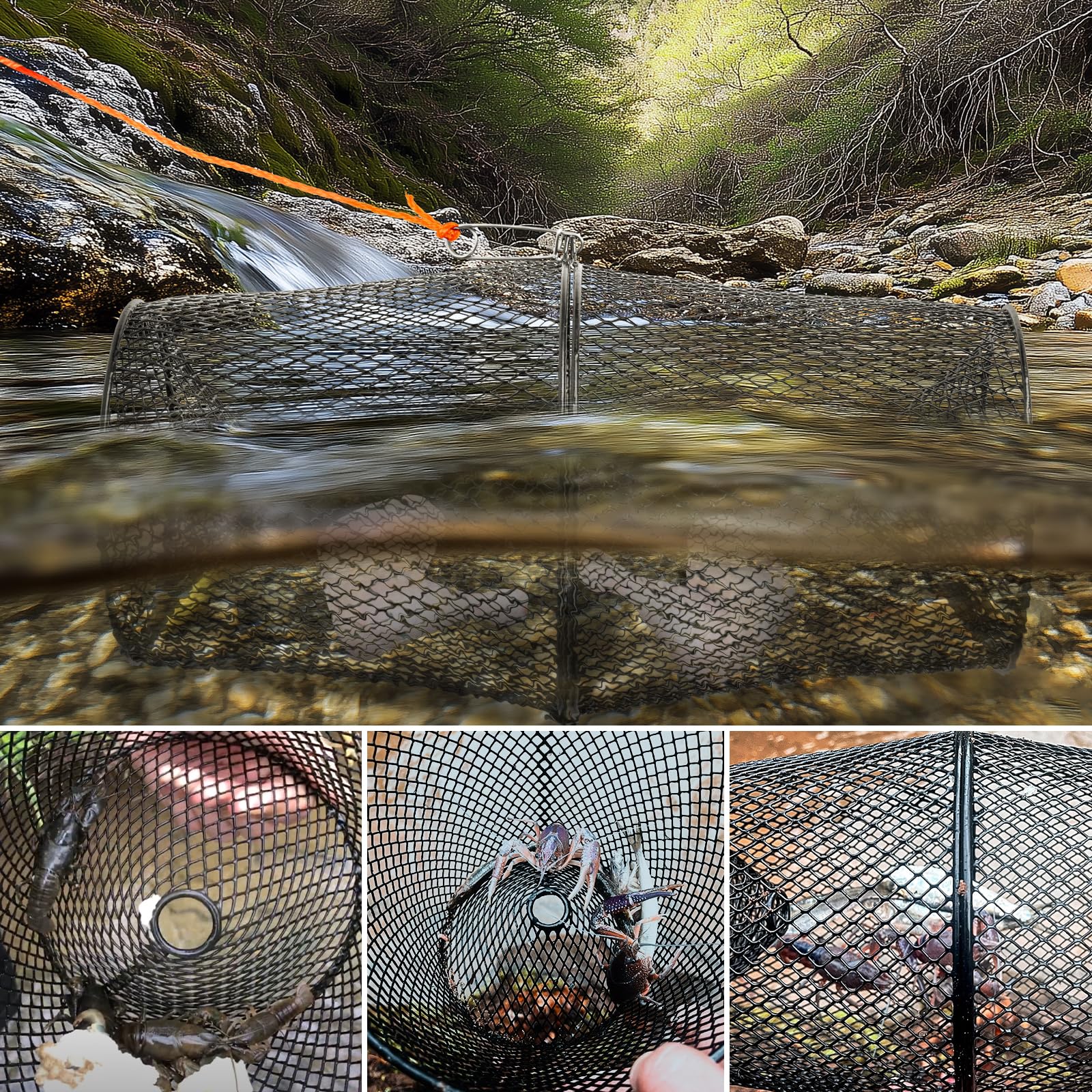 A1FISHER crawfish trap deployed in water