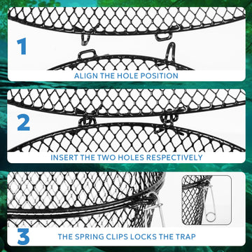 Three A1FISHER crawfish traps in a pack