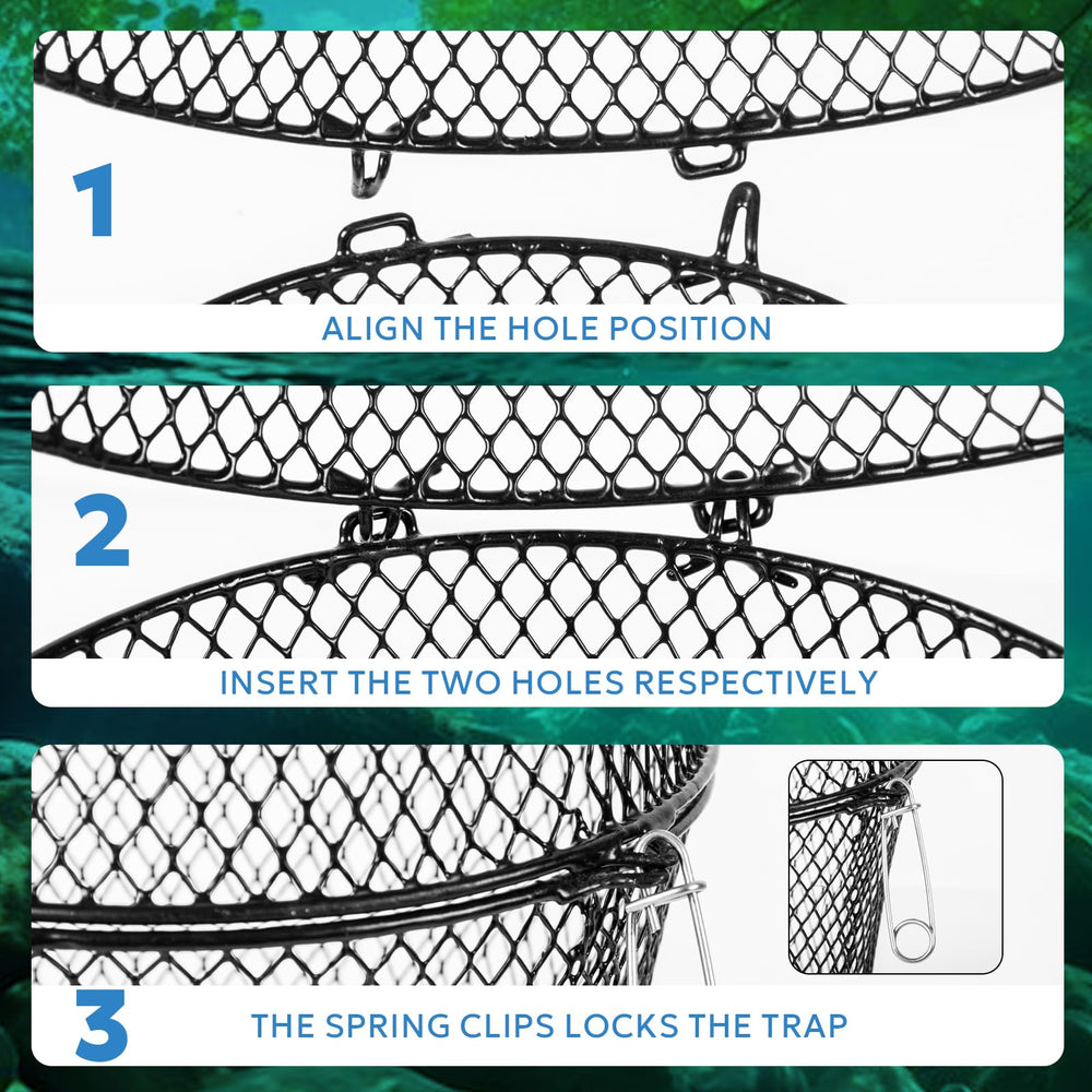 Three A1FISHER crawfish traps in a pack