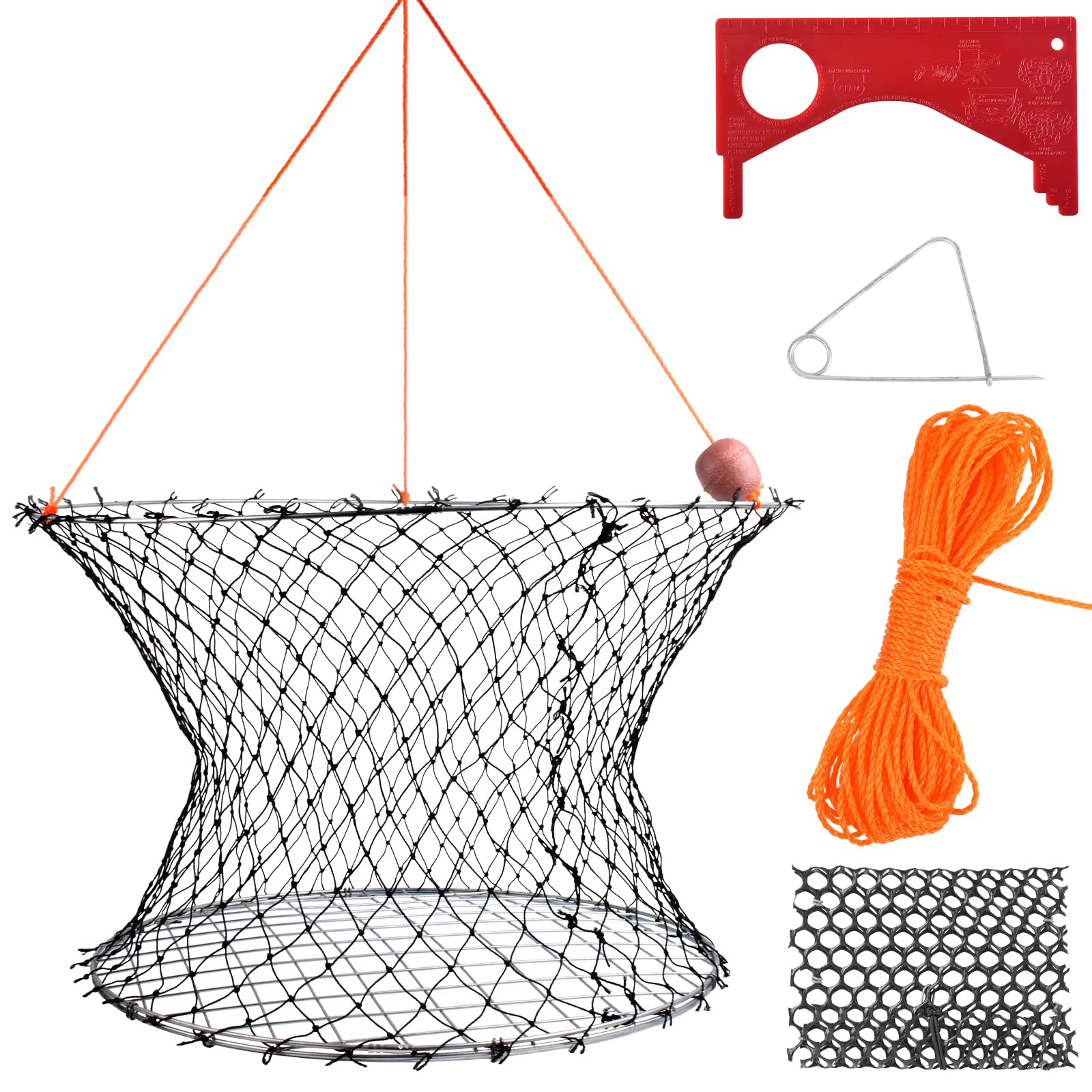 A1FISHER double-ring crab trap top ring 24in for easy deployment and visibility.
