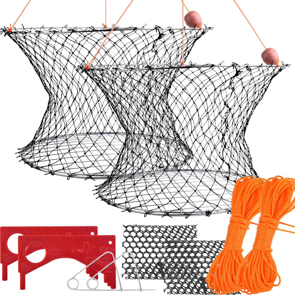 Double ring crab trap ready for Dungeness, Blue, and Rock crabs