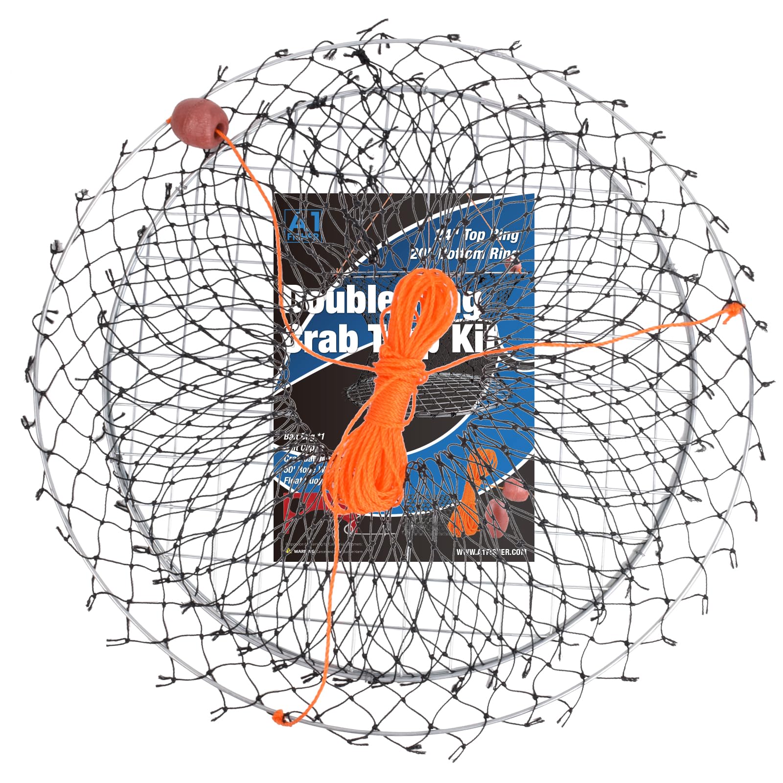 A1FISHER orange harness and float improve visibility in rough water.