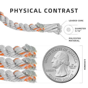 A1FISHER 5/16 inch leaded core rope ready for sinking lines.