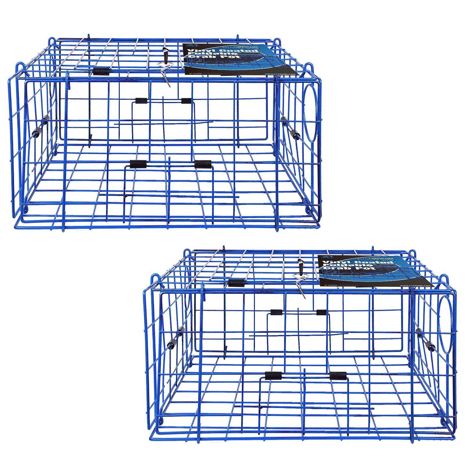 A1FISHER Pacific folding crab trap frame with vinyl-coated steel wire for rugged coastal use.
