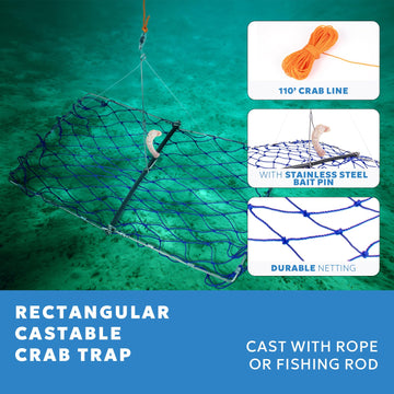 Crab trap with 110 ft rope illustrated