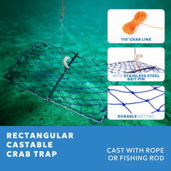Crab trap with 110 ft rope illustrated