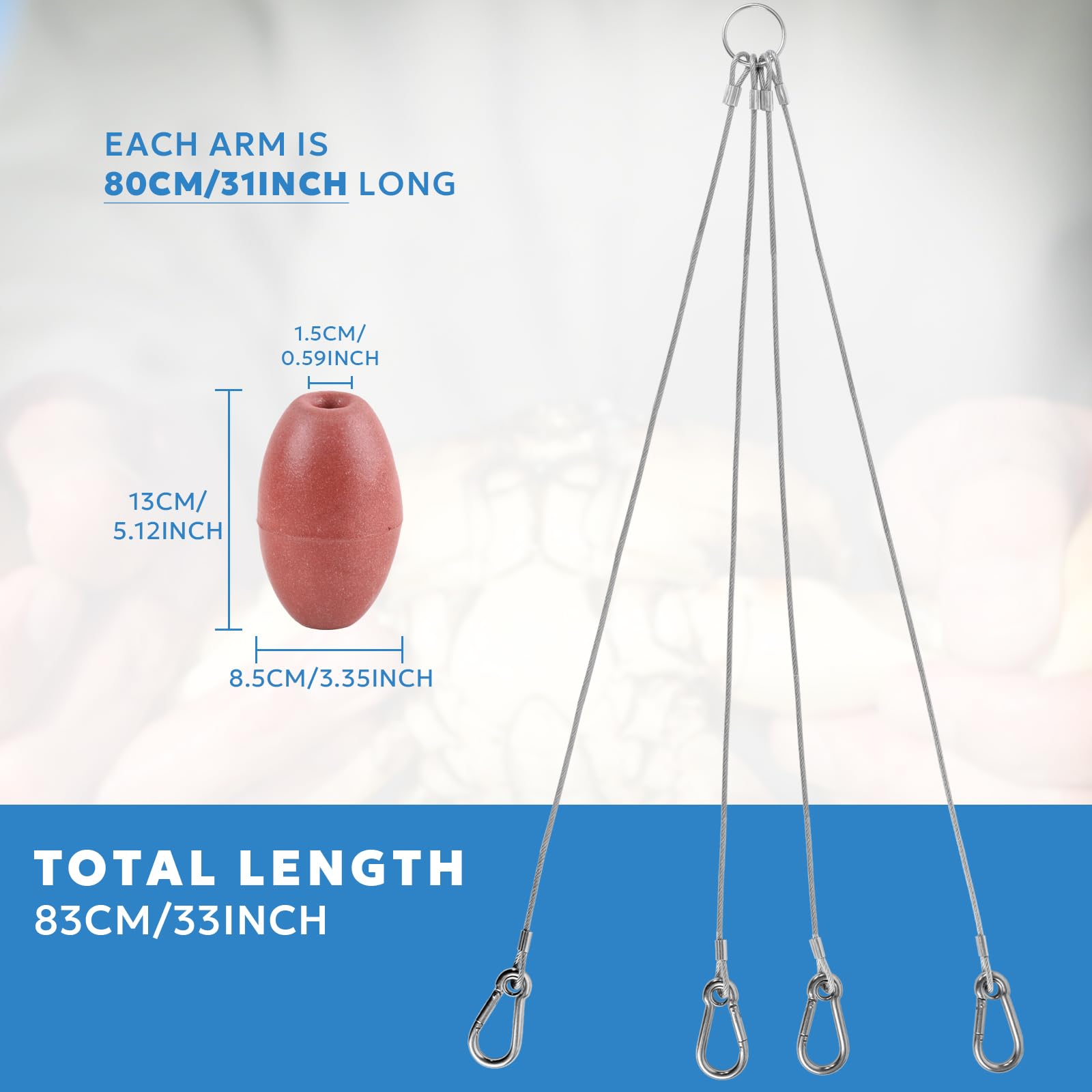 A1FISHER stainless steel snaps and ring highlight rust resistance for saltwater use.