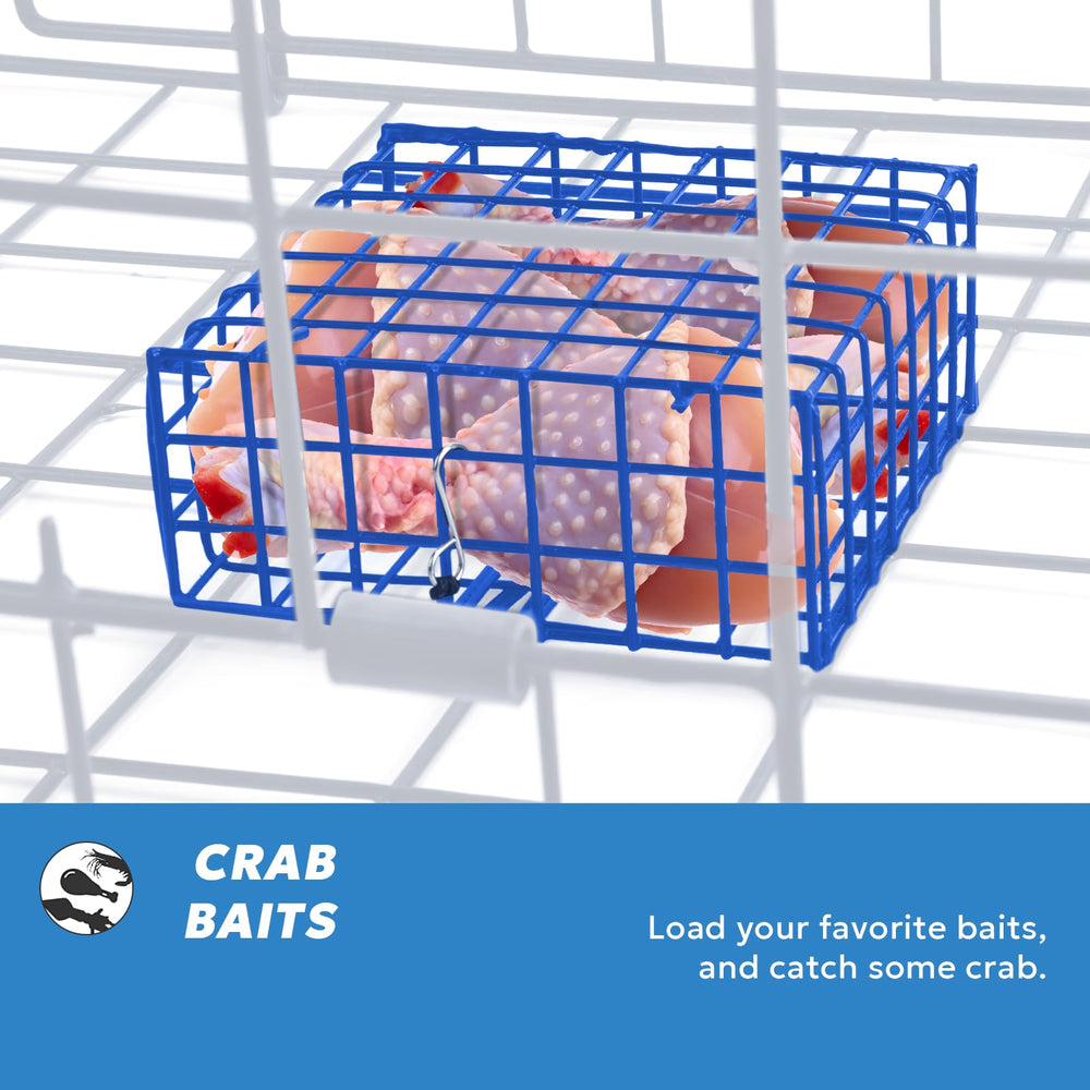 Usage of crab bait cages in a pot or trap setup