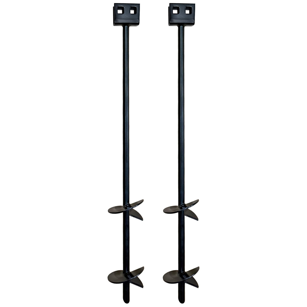 A.A 3/4in-30in double-disk anchor front view for stable RV setups.