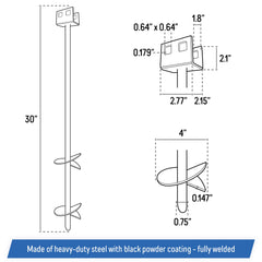A.A heavy-duty steel anchor with black powder coat close-up.