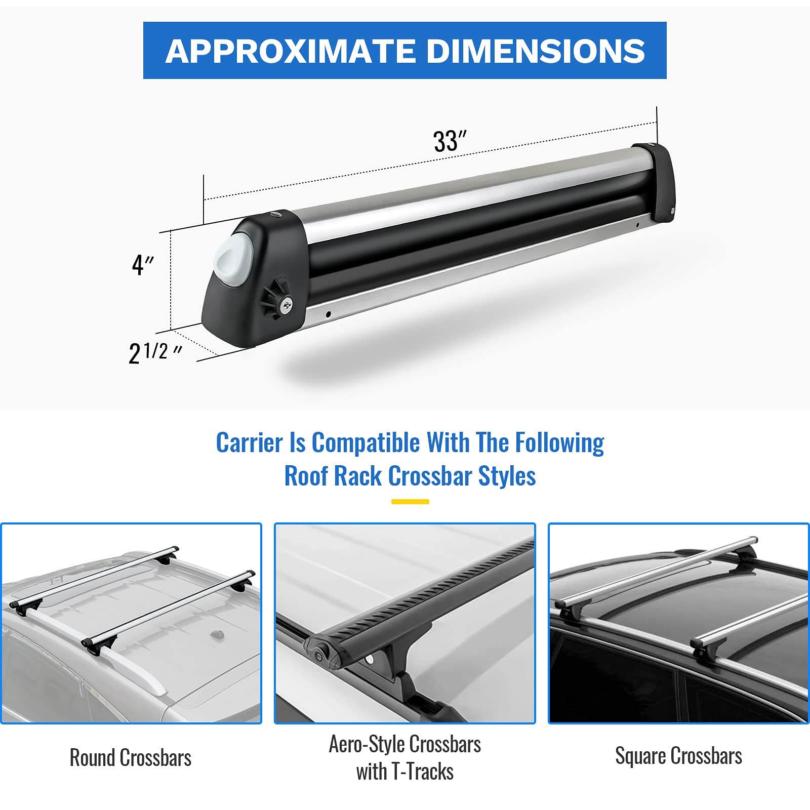 AA Products Inc. universal mount ski rack grips tightly without scratching surfaces.
