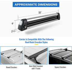 AA Products Inc. universal mount ski rack grips tightly without scratching surfaces.