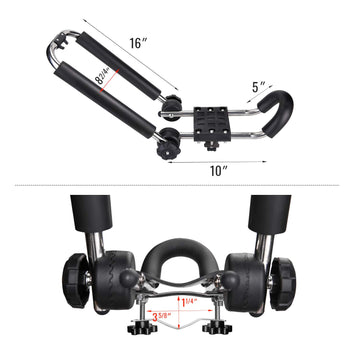 AA-Racks folding mechanism highlights convenient, space-saving design for car trips.