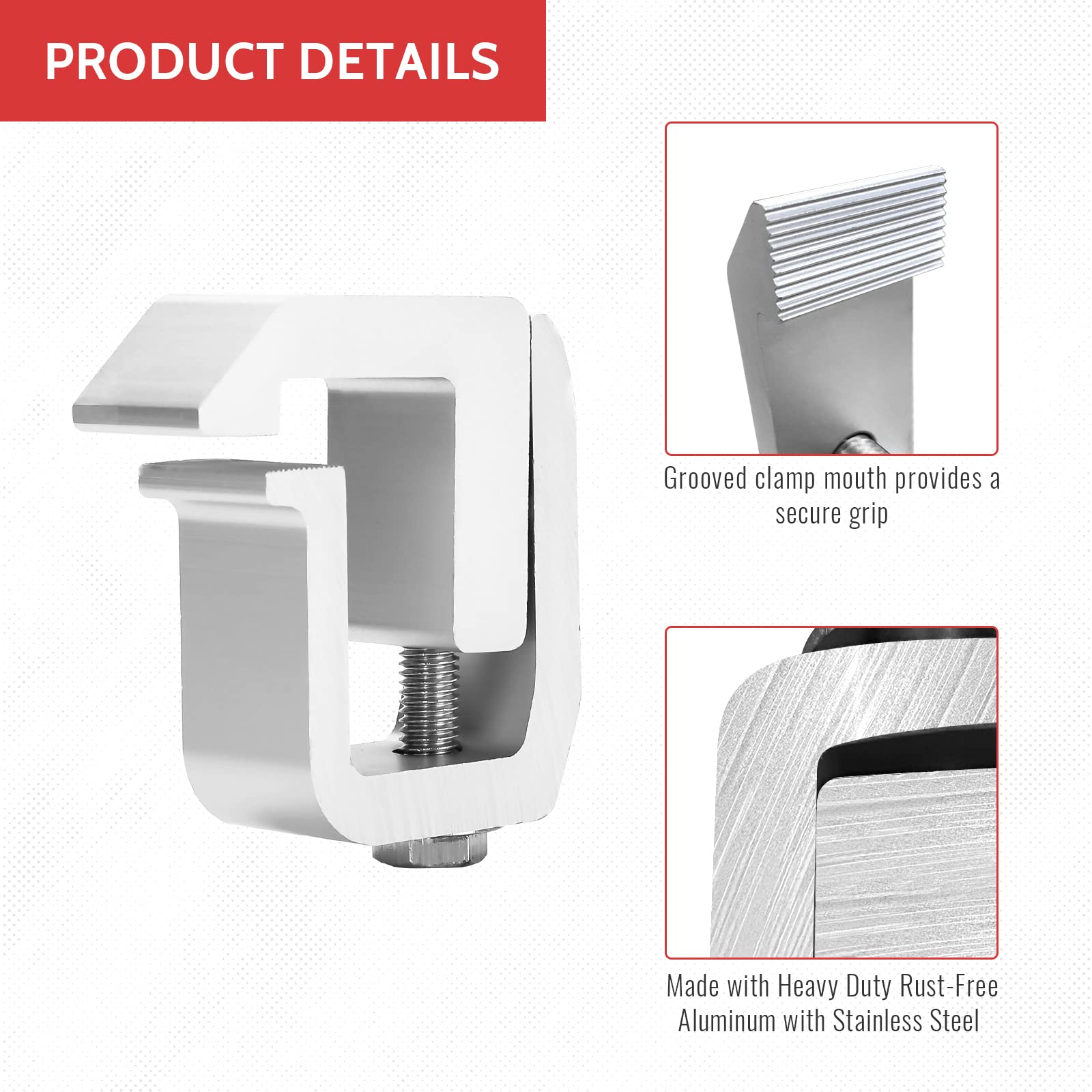 AA-Racks P-AC-08 clamps with stainless hardware for durability