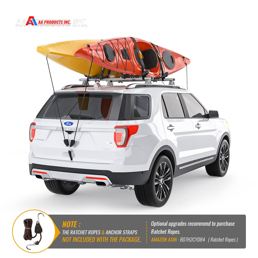 AA-Racks tightened strap demonstrates secure kayak suspension