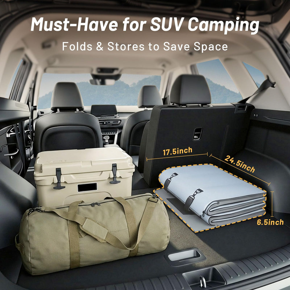 AAGJJ compact storage size of 25 by 17 by 6 inches fits neatly in the trunk.