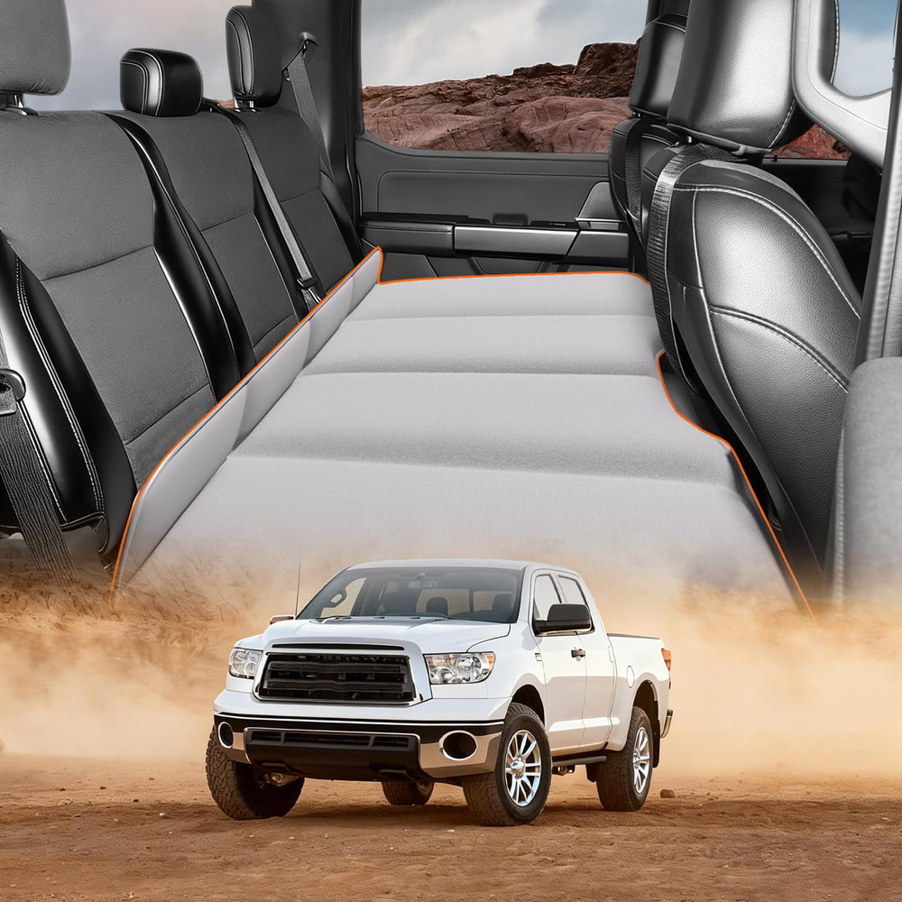AAGJJ Toyota Tundra backseat folding bed offers a roomy sleeping surface for road trips