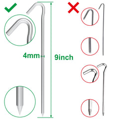 Aagut heavy-duty 4mm steel rod stake withstands wind and hard ground.