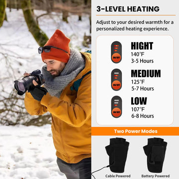 AaoLin Heated Gloves adjustable-wrist-strap for secure fit without restricting movement.