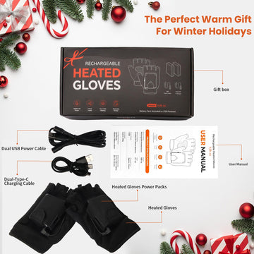 AaoLin heated gloves support wired charging for indoor, continuous heat.