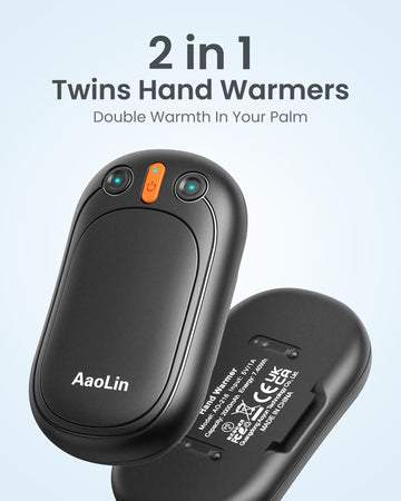 AaoLin hand warmers in use warming both hands outdoors