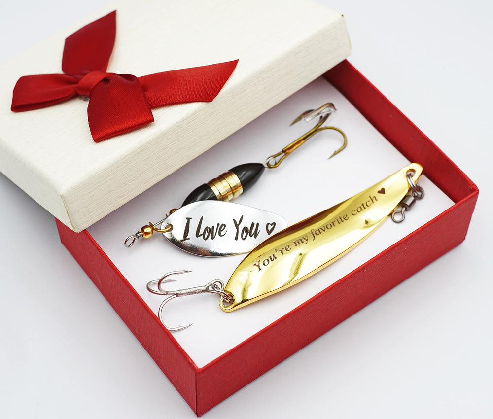Aartedesign Fishing Gift Box with two personalized lures; ideal for Pike, Bass, and Perch.