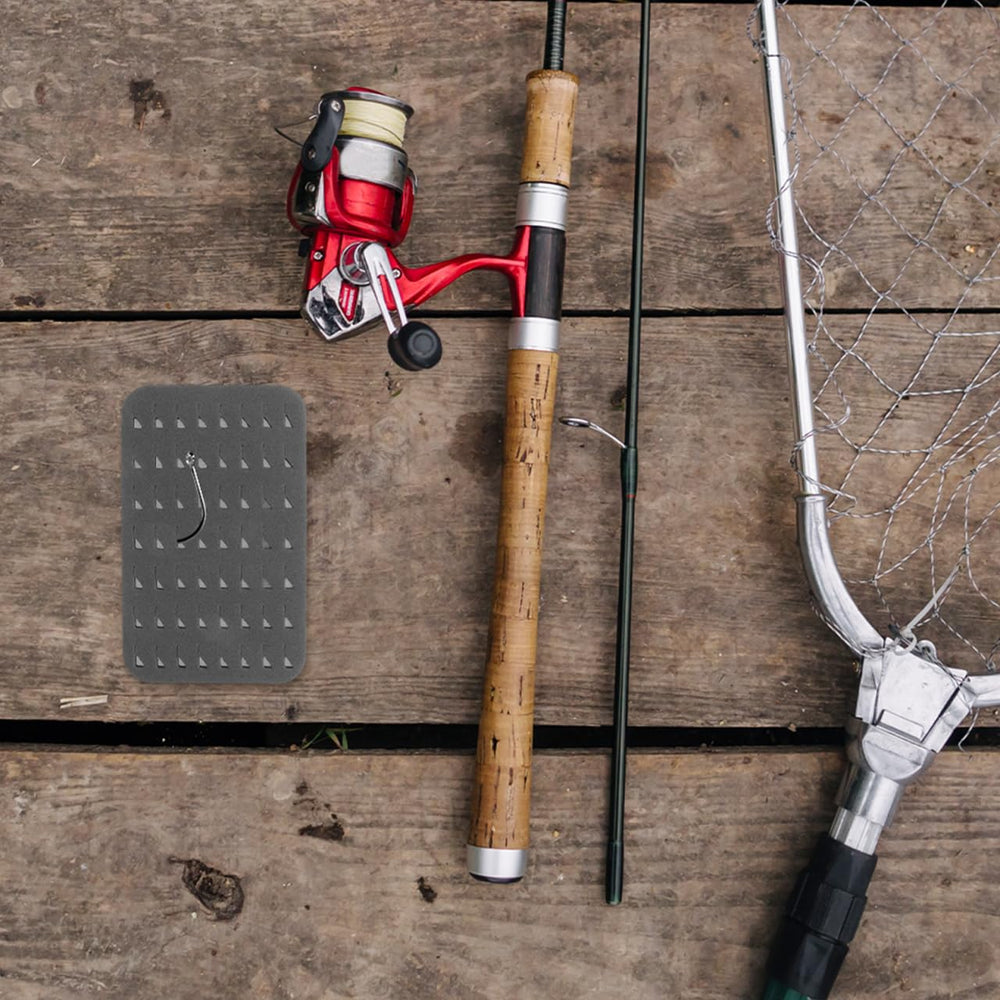 Product on a tackle box showing the foam organizer