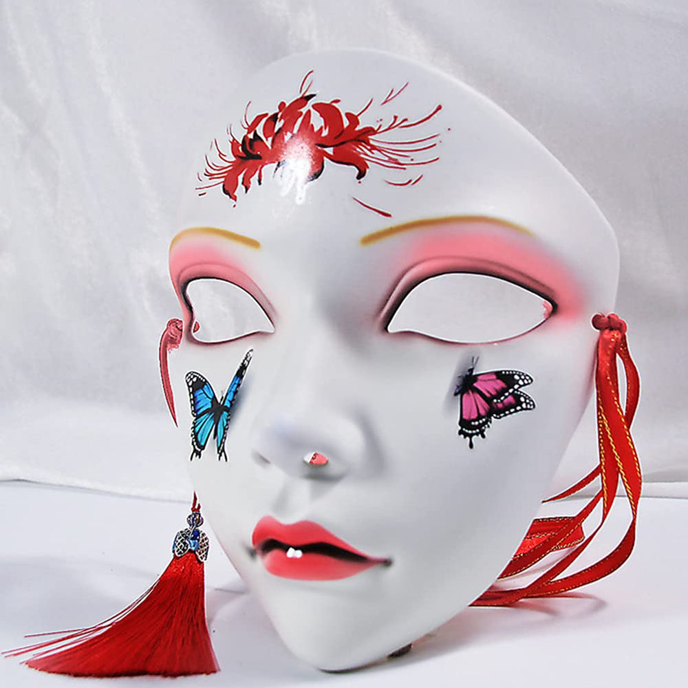 Abaodam Full Face Masquerade Mask side view, lightweight design for all-night events.