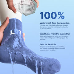 ABDEEZ The Wudhu Socks close-up shows waterproof fabric and durable stitching for rugged conditions