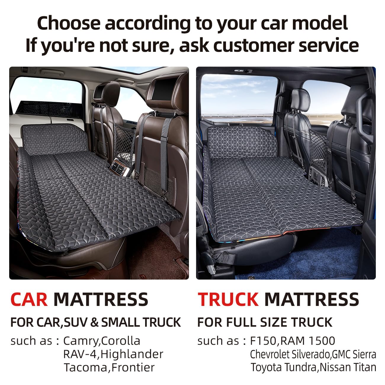 ABE double-sided car mattress with PU leather side.
