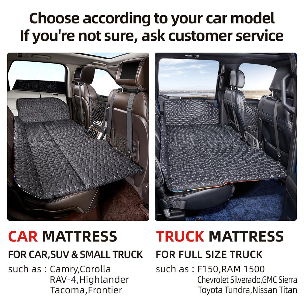 ABE double-sided car mattress with PU leather side.