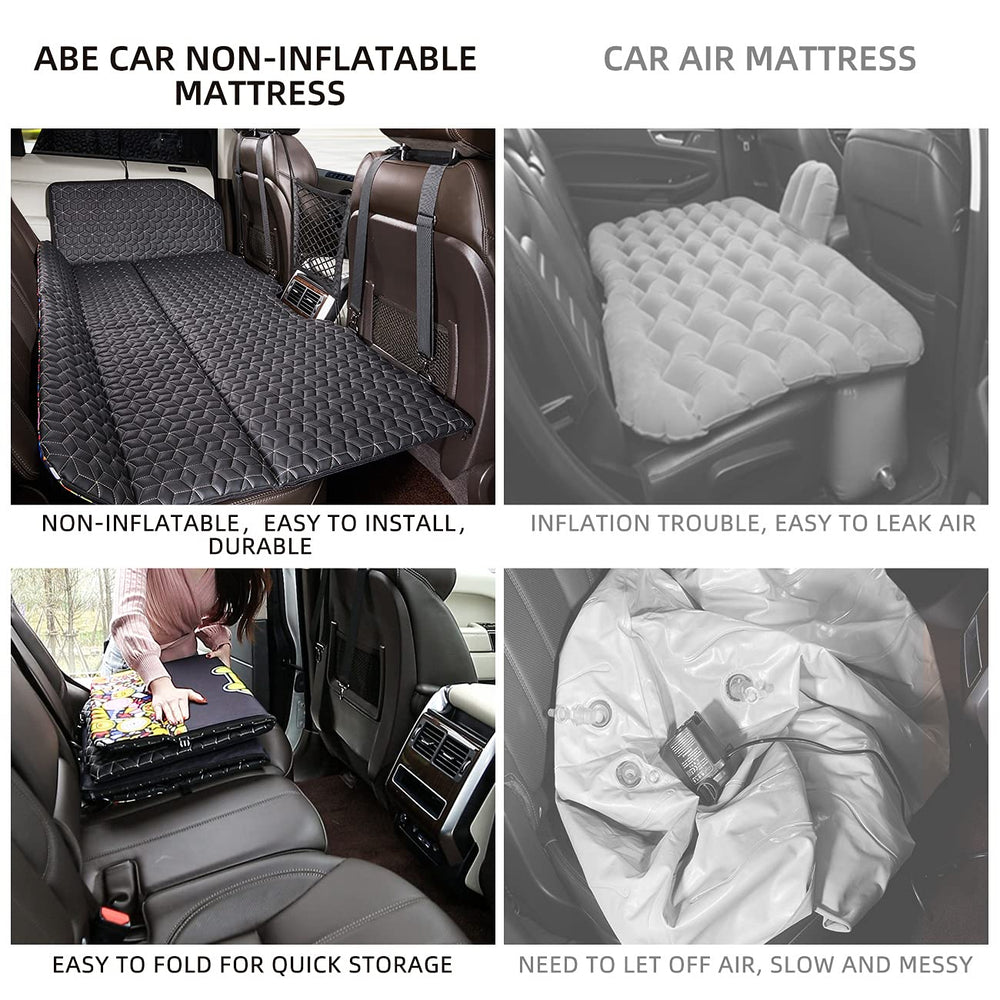 ABE car bed installed across back seat in minutes.