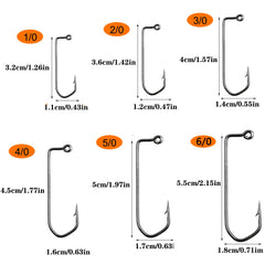 Close-up of Aberdeen jig hook 2_0, round bend and barb
