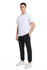 AbleTree athletic joggers black back zip pocket image emphasizes secure storage for wallet or phone.