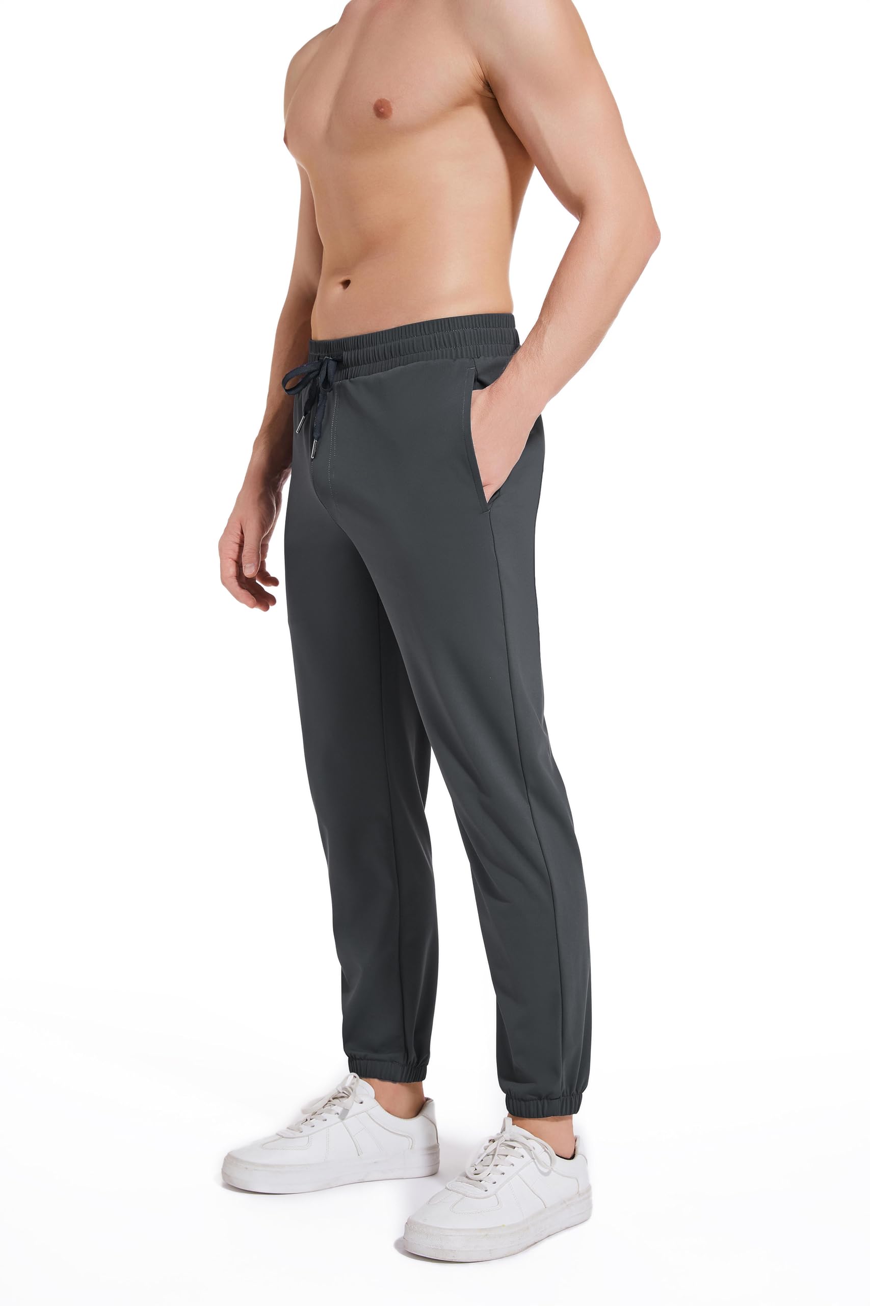 AbleTree athletic joggers quick-dry fabric closeup illustrating breathable performance.